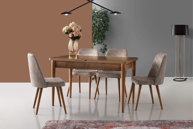 Matstol Tirpsa 2-Pack - Valnöt/Beige - Möbler - Fåtölj & stolar - Matstol & köksstol