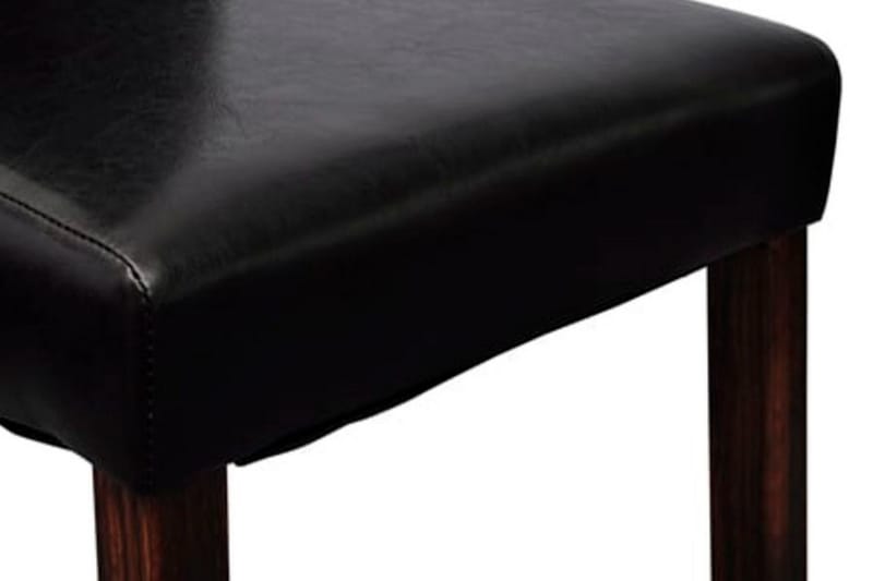 Matstolar 2 st svart konstläder - Svart - Matstol & köksstol