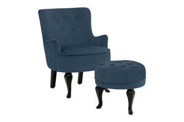 Merit Matstol Sammet - Blå - Möbler - Fåtölj & stolar - Fåtölj