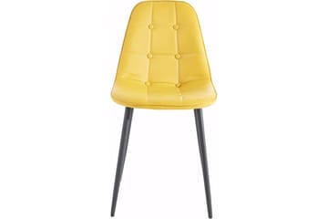 Mireio Köksstol Konstläder 2-pack - Gul/Metall - Möbler - Fåtölj & stolar - Matstol & köksstol