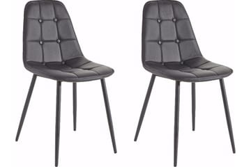 Mireio Kjøkkenstol Konstläder 2-pack - Svart/Metall - Möbler - Fåtölj & stolar - Matstol & köksstol
