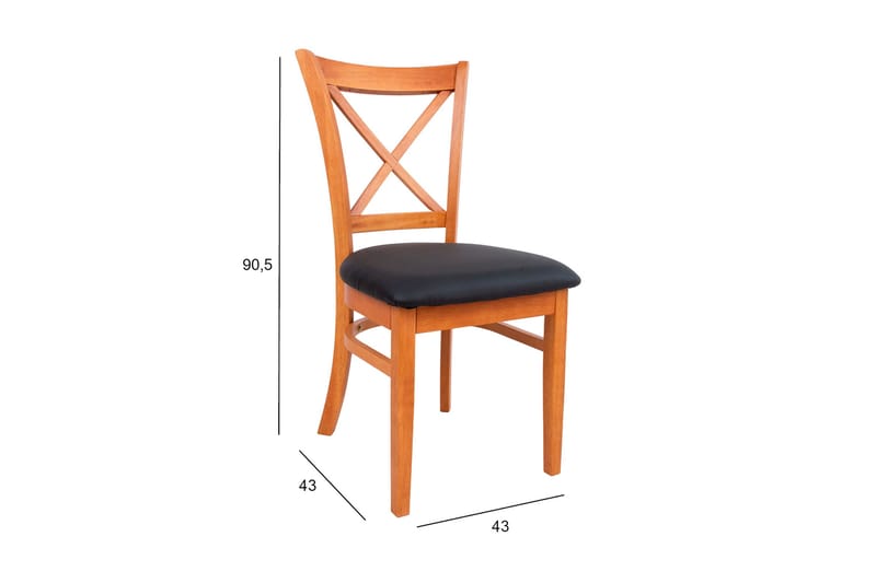 Mix&Match Matstol i Konstläder med Träben - Svart - Möbler - Fåtölj & stolar - Matstol & köksstol