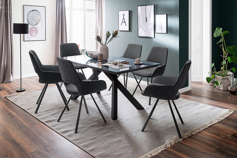 Paran Matstol 4 Ben Svängbar - Grå - Möbler - Fåtölj & stolar - Matstol & köksstol