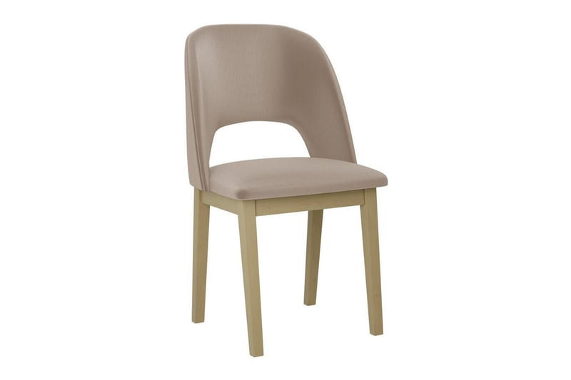 Patrickswell Klädd Matstol med Öppen Rygg och Träben, Natur|Beige