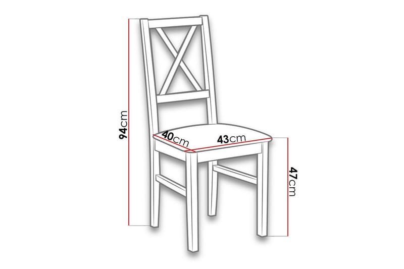Patrickswell Matstol i Trä med Kryssrygg och Klädd Sits - Natur|Brun - Möbler - Fåtölj & stolar - Matstol & köksstol