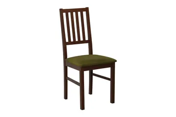 Patrickswell Matstol i Trä med Spjälrygg och Klädd Sits - Mörkbrun|Olivgrön - Möbler - Fåtölj & stolar - Matstol & köksstol