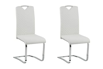 Picknes Matstol i Konstläder med Metallstativ - Vit - Möbler - Fåtölj & stolar - Matstol & köksstol
