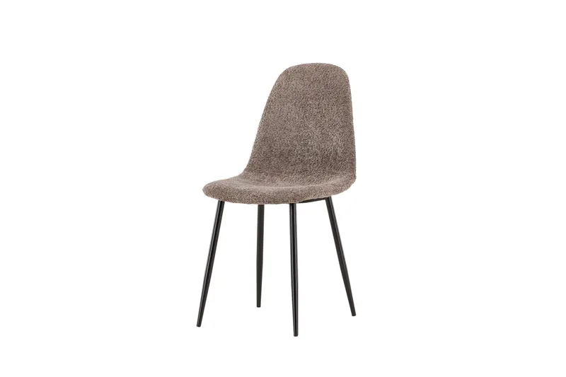 Polar Matstol i Bouclé med Metallben, Taupe