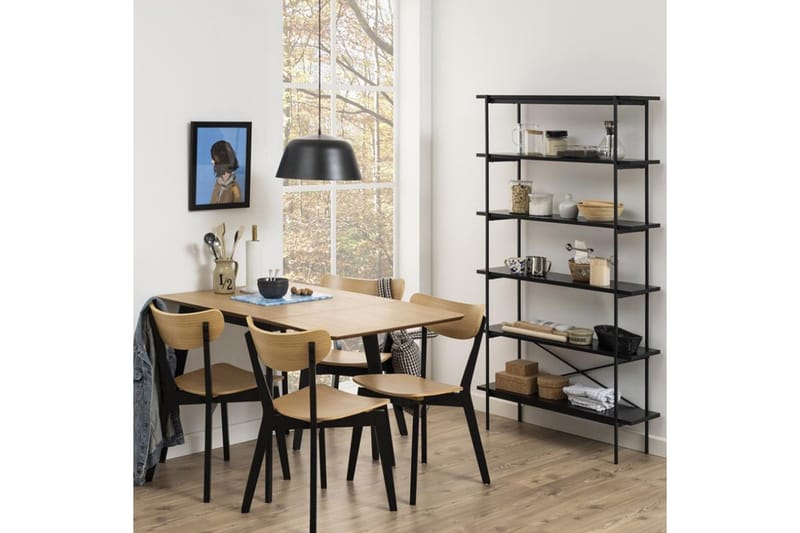 Roxby Matstol i Trä med Metallben - Svart|Beige - Möbler - Fåtölj & stolar - Matstol & köksstol