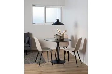 Salaman Matstol i Tyg med Metallben - Beige - Möbler - Fåtölj & stolar - Matstol & köksstol