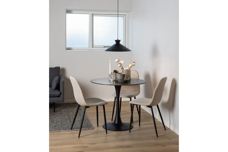 Salaman Matstol i Tyg med Metallben - Beige - Möbler - Fåtölj & stolar - Matstol & köksstol