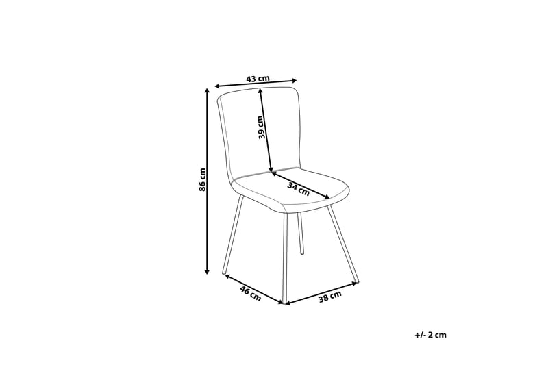 Stehen Stol 2-Pack Sammet - Grå - Möbler - Fåtölj & stolar - Matstol & köksstol