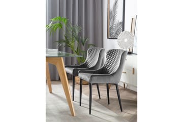 Stol Comito 2-Pack Sammet - Grå - Möbler - Fåtölj & stolar - Matstol & köksstol