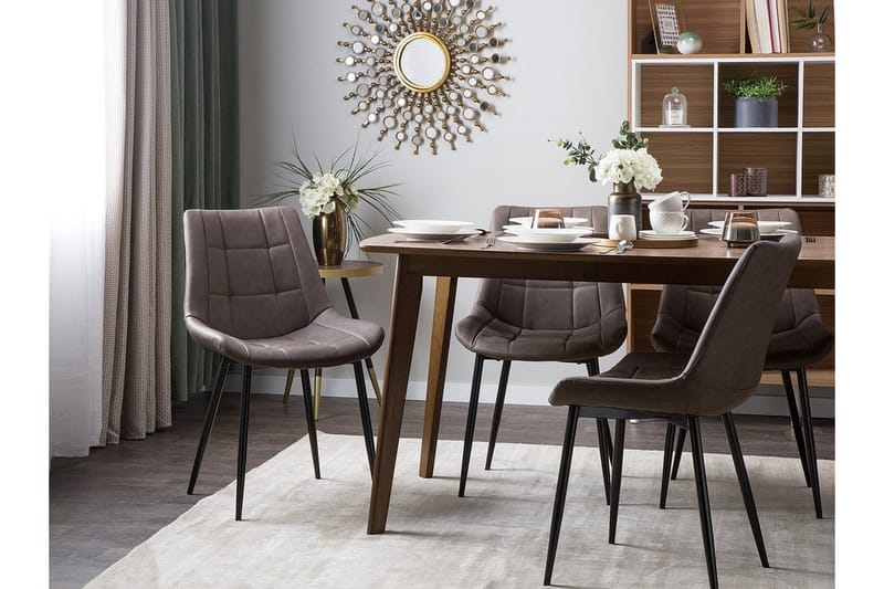 Stol Set Om 2 St Melrose - Brun - Möbler - Fåtölj & stolar - Matstol & köksstol