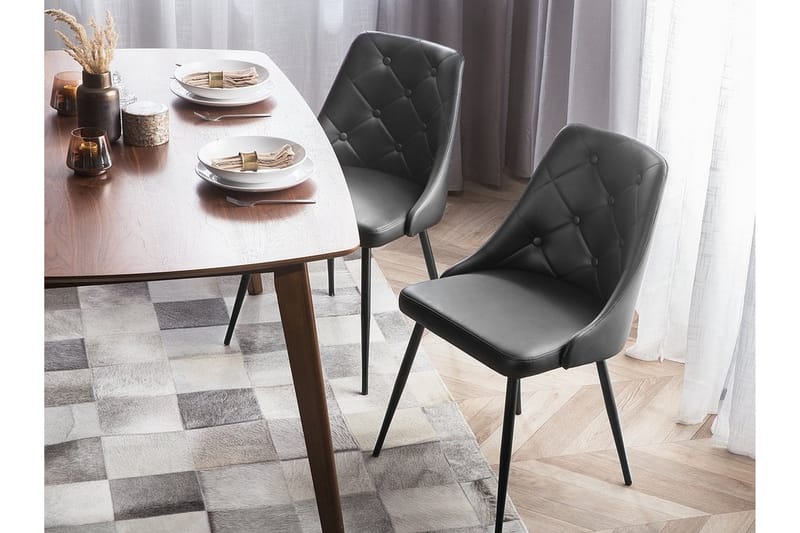 Stol Set Om 2 St Valerie - Svart - Möbler - Fåtölj & stolar - Matstol & köksstol
