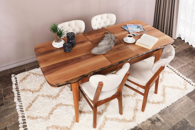 Tharol Matstol - Valnöt/Beige - Möbler - Fåtölj & stolar - Matstol & köksstol