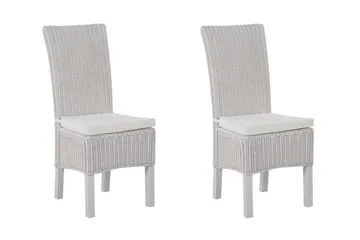 Truxall Rottingstol 2-pack - Vit - Möbler - Fåtölj & stolar - Matstol & köksstol