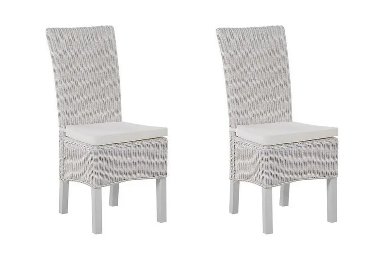 Truxall Rottingstol 2-pack - Vit - Möbler - Fåtölj & stolar - Matstol & köksstol