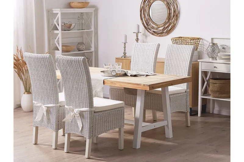 Truxall Rottingstol 2-pack - Vit - Möbler - Fåtölj & stolar - Matstol & köksstol