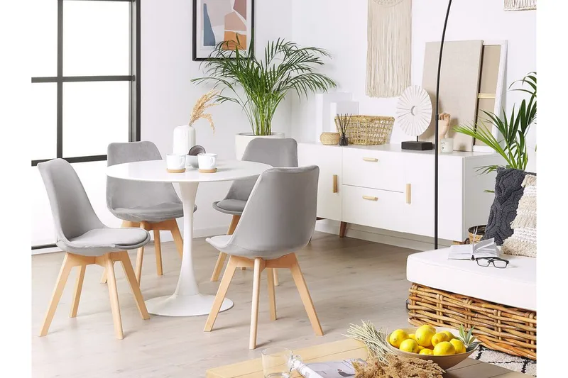 Tulunda II Sammetsstol 2-pack - Grå - Möbler - Fåtölj & stolar - Matstol & köksstol