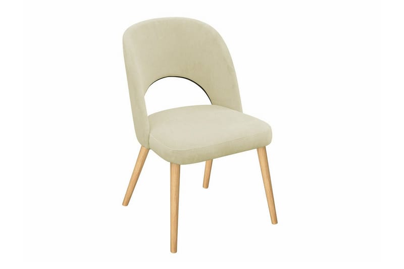 Uptown Matstol i Tyg med Träben, Ljusbeige