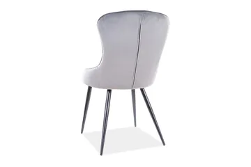 Urawa Matstol - Sammet/Grå/Svart - Möbler - Fåtölj & stolar - Matstol & köksstol