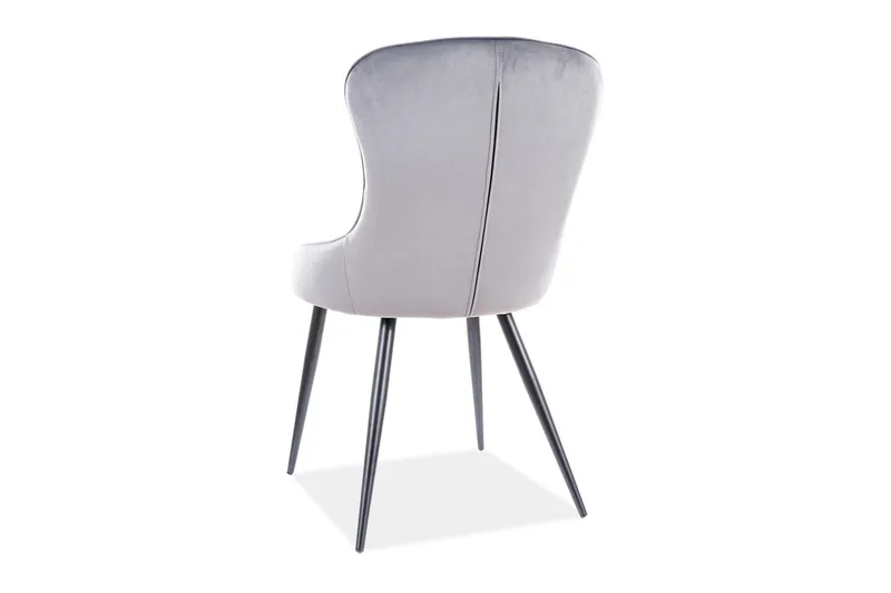 Urawa Matstol - Sammet/Grå/Svart - Möbler - Fåtölj & stolar - Matstol & köksstol