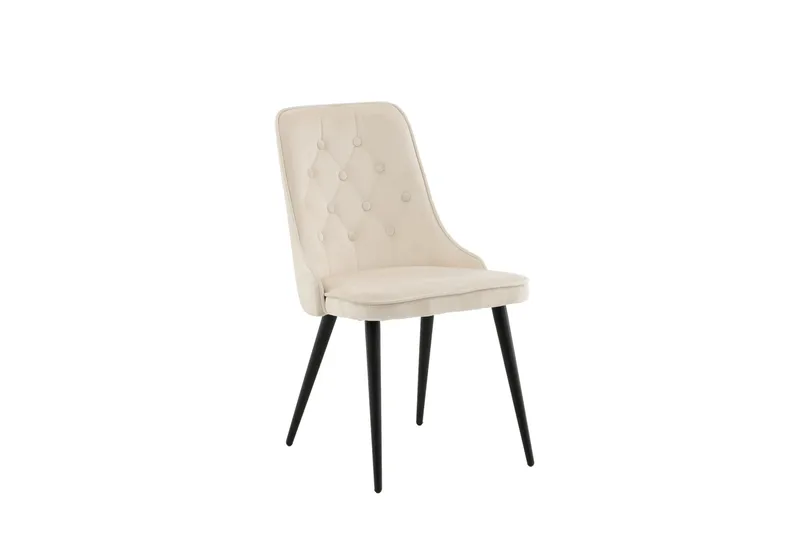Velvet Deluxe Lyx Sammetstol - Svart/Beige - Möbler - Fåtölj & stolar - Matstol & köksstol