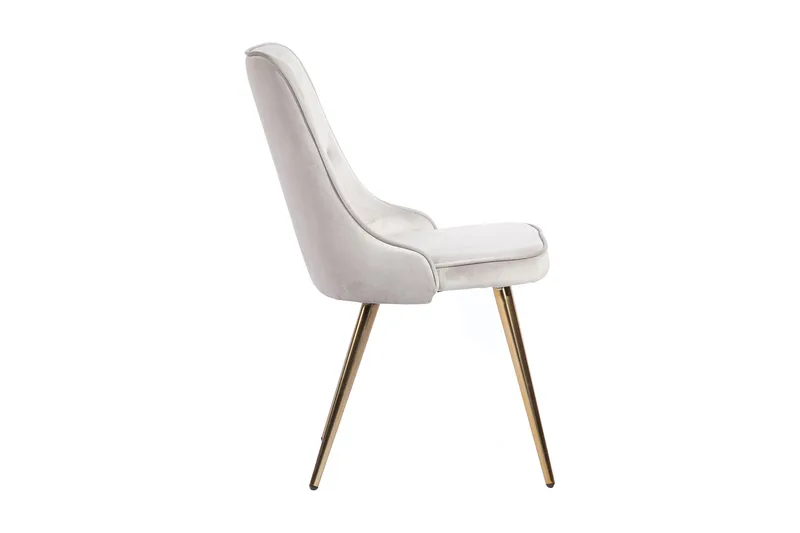 Velvet Deluxe Sammetstol - Mässing/Grå - Möbler - Fåtölj & stolar - Matstol & köksstol