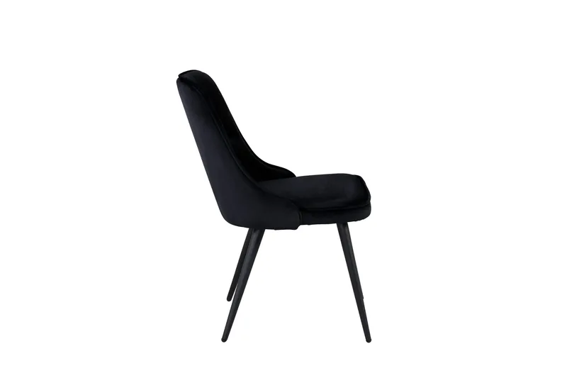 Velvet Deluxe Sammetstol - Svart/Svart - Möbler - Fåtölj & stolar - Matstol & köksstol