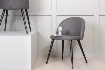 Velvet Stitches Matstol - Grå/Svart - Möbler - Fåtölj & stolar - Matstol & köksstol