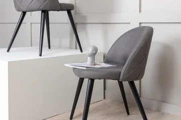 Velvet Stitches Matstol - Grå/Svart - Möbler - Fåtölj & stolar - Matstol & köksstol