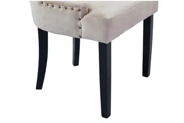 Viktoria Matstol & Köksstol i Sammet med Svarta Träben - Beige - Möbler - Fåtölj & stolar - Matstol & köksstol
