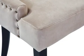 Viktoria Matstol & Köksstol i Sammet med Svarta Träben - Beige - Möbler - Fåtölj & stolar - Matstol & köksstol