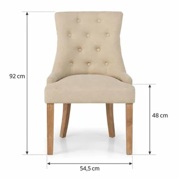 Viktoria Matstol med Nitar - Beige/Vintage - Möbler - Fåtölj & stolar - Matstol & köksstol
