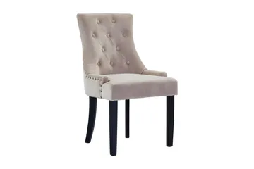 Viktoria Matstol Sammet - Sand / Beige - Möbler - Fåtölj & stolar - Matstol & köksstol