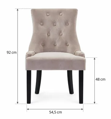 Viktoria Matstol Sammet - Sand/Beige - Möbler - Fåtölj & stolar - Matstol & köksstol