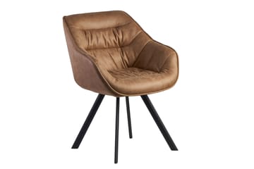 Willowdale Karmstol med X-formade ben - Ljusbrun/Svart - Möbler - Fåtölj & stolar - Matstol & köksstol