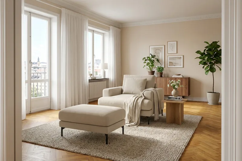 Menard Premium Fåtölj i Tyg - Beige - Möbler - Fåtölj & stolar - Fåtölj