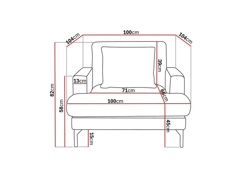 Menard Premium Fåtölj i Chenille - Grå/Blå - Möbler - Fåtölj & stolar - Fåtölj