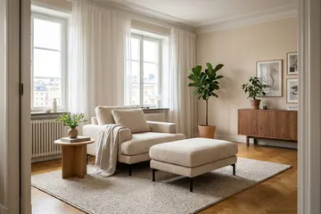 Menard Premium Fåtölj i Chenille - Beige - Möbler - Fåtölj & stolar - Fåtölj
