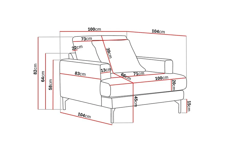 Menard Premium Fåtölj i Chenille - Grå - Möbler - Fåtölj & stolar - Fåtölj