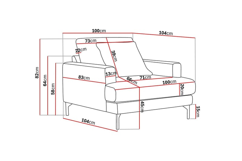 Menard Premium Fåtölj i Chenille - Grå/Blå - Möbler - Fåtölj & stolar - Fåtölj