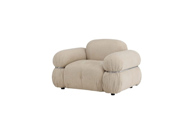 Mika Retro Fåtölj i Tyg, Beige