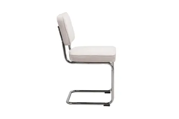 Milva Matstol i Manchester Retro - Beige/Krom - Möbler - Fåtölj & stolar - Matstol & köksstol