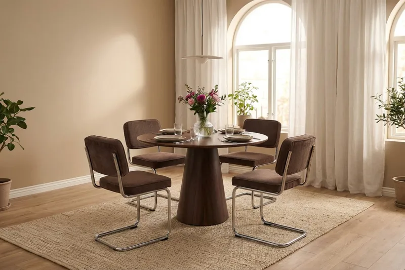 Milva Matstol i Manchester Retro - Brun/Krom - Möbler - Fåtölj & stolar - Matstol & köksstol