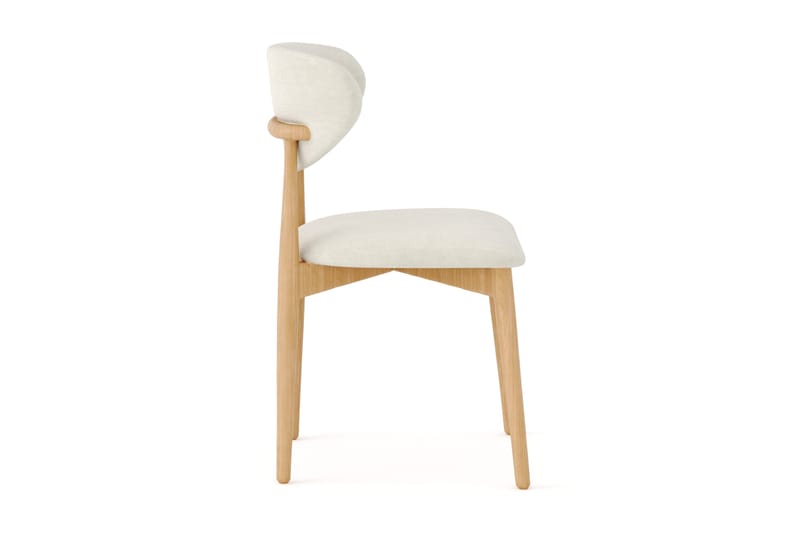Molly Matstol i trä med tygsits - Ek/Beige - Möbler - Fåtölj & stolar - Matstol & köksstol