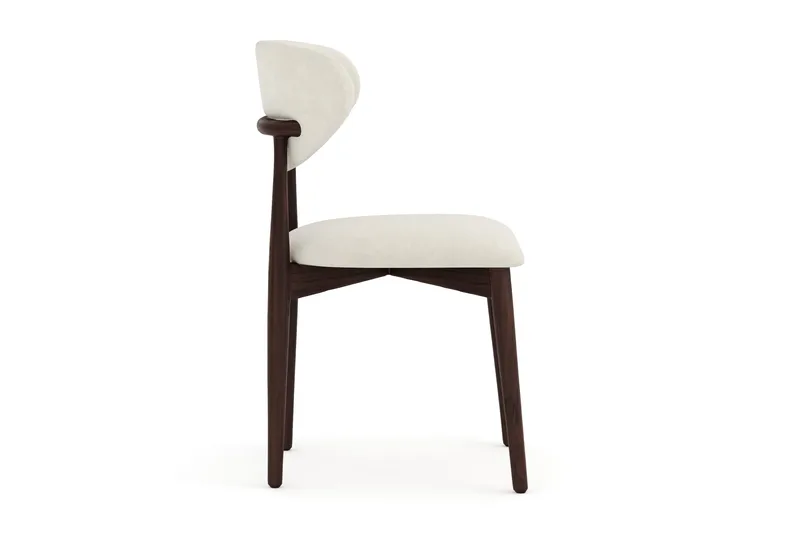 Molly Matstol i trä med tygsits - Valnöt/Beige - Möbler - Fåtölj & stolar - Matstol & köksstol