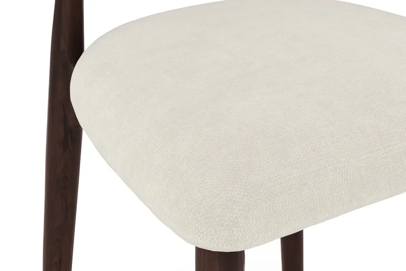 Molly Matstol i trä med tygsits - Valnöt/Beige - Möbler - Fåtölj & stolar - Matstol & köksstol