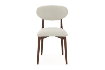 Molly Matstol i trä med tygsits - Valnöt/Beige - Möbler - Fåtölj & stolar - Matstol & köksstol